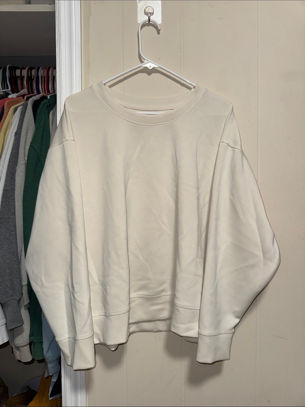 a new day Cream Oversized Crewneck Sweatshirt